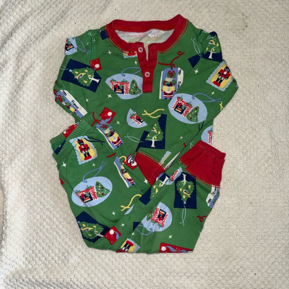 TBBC Festive Green and Red Pajama Set - Picture 2 of 4